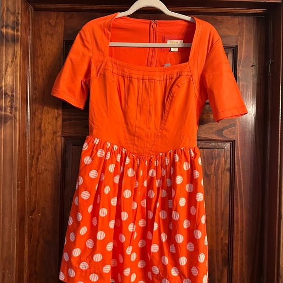 Orange Polka Dot Dress by Maeve NWT - Picture 1 of 4